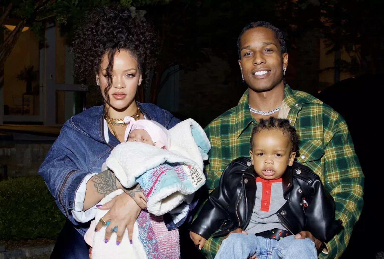 Rihanna and A$AP Rocky  first photos of their baby boy and whole family of four