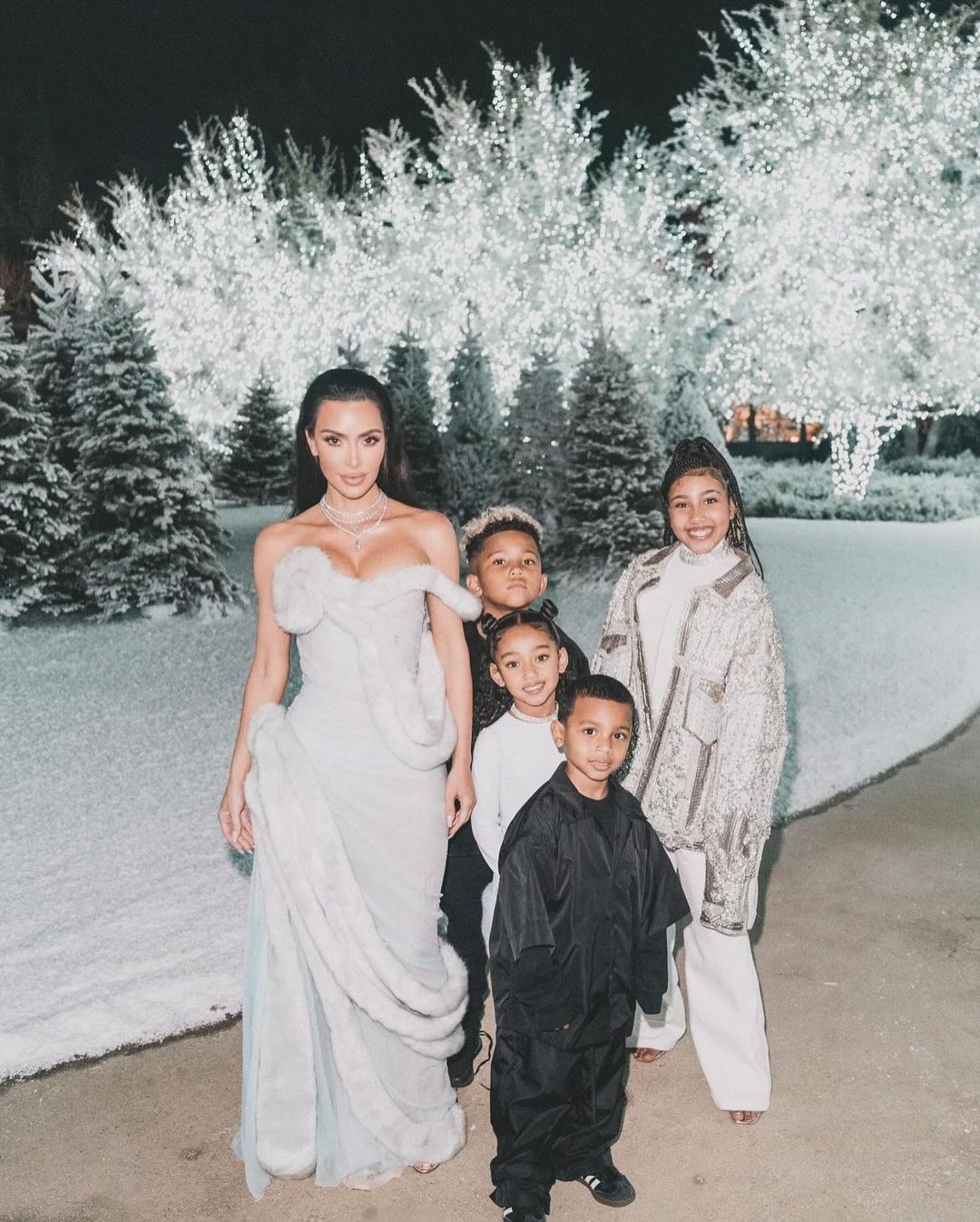 Kim Kardashian and children