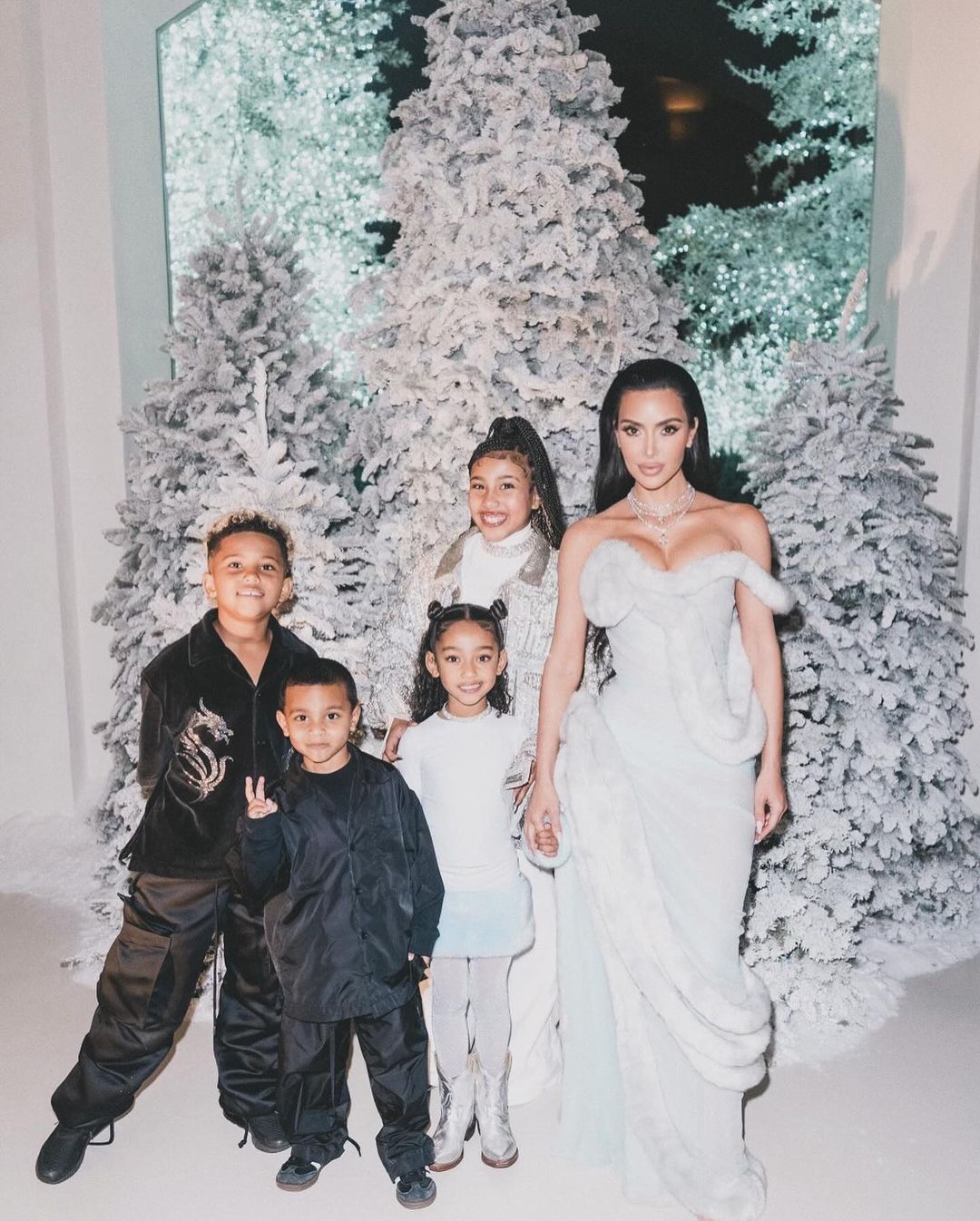 Kim Kardashian  and children