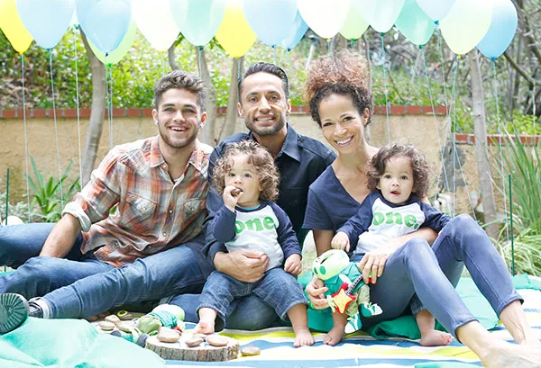 Kamar Reyes, Son, wife and their twins at one year old