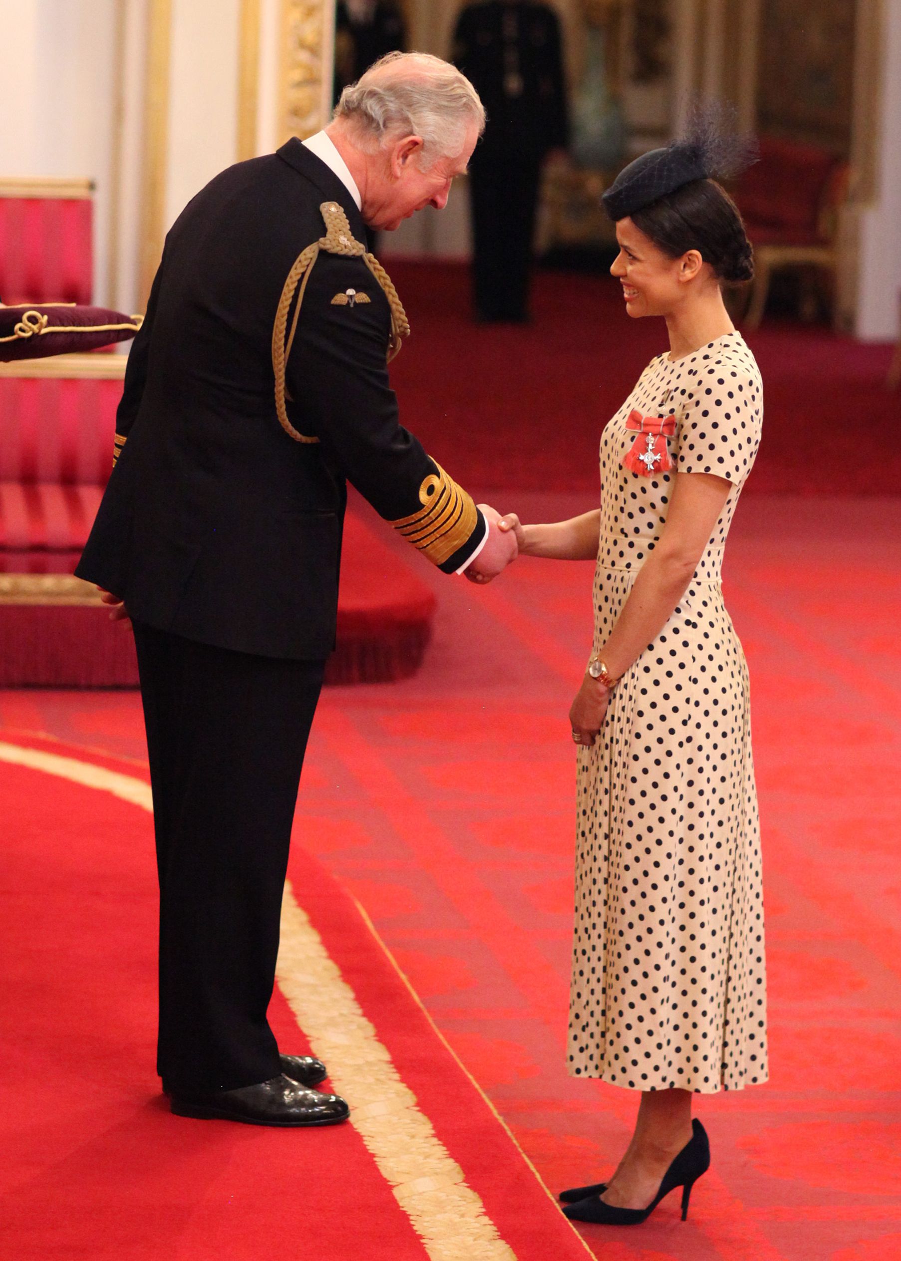 Gugu Mbatha Raw  honored as member of the Order of the British Empire (MBE) by Queen Elizabeth II in 2017.