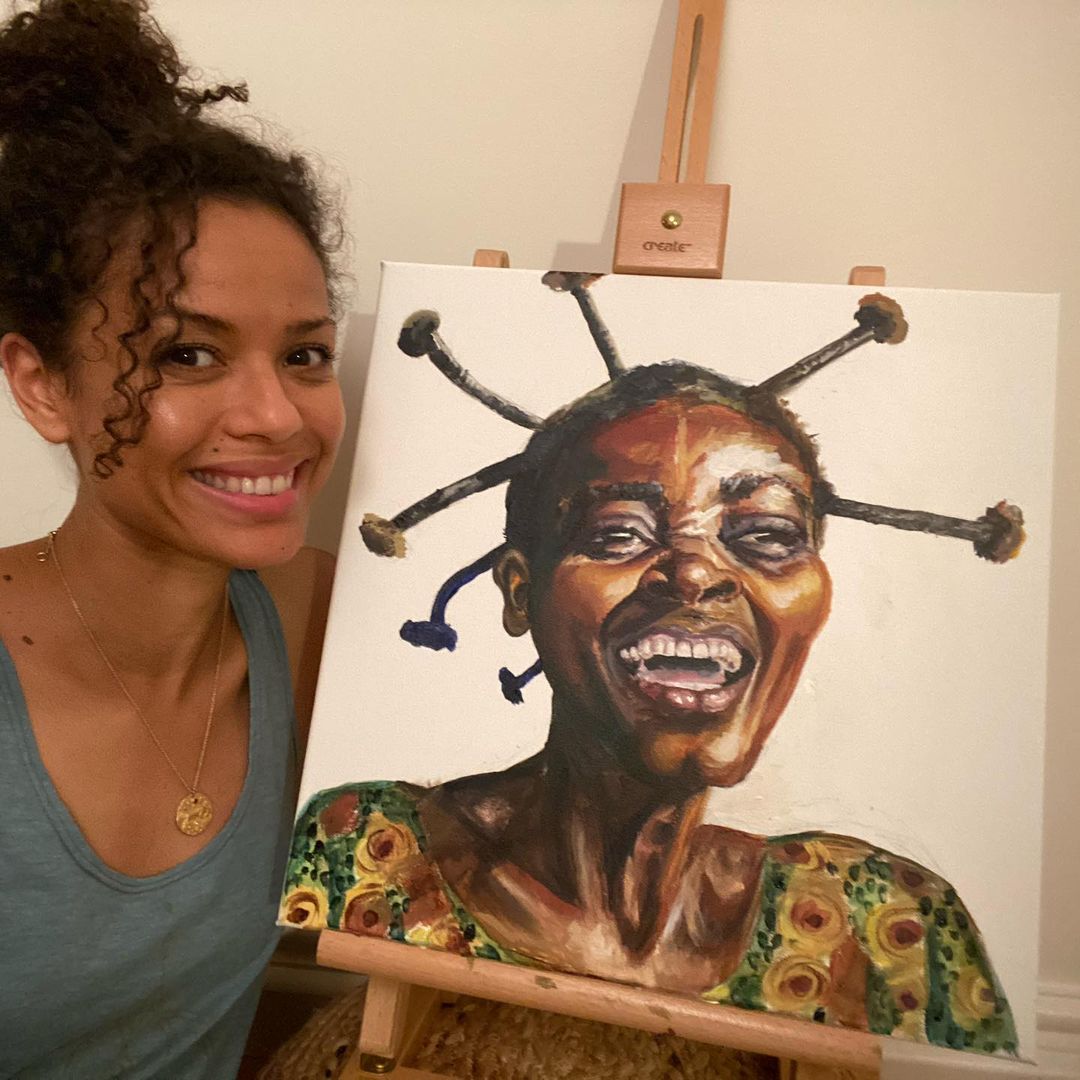 Mbatha painted the woman she met on her trip to DRC.