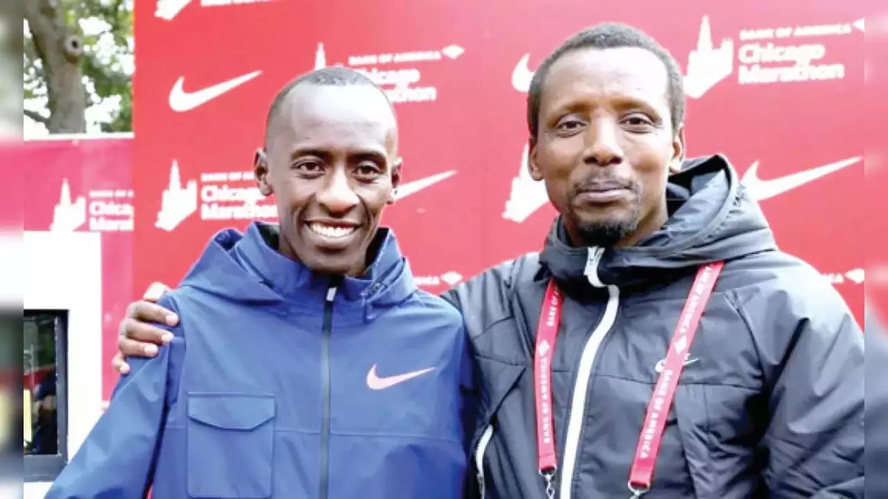 Kelvin Kiptum and his coach Gervais Hakizimana