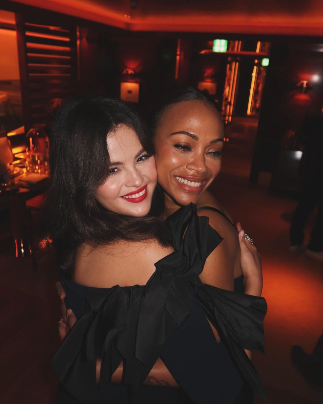 Selene Gomez with Zoe Saldana