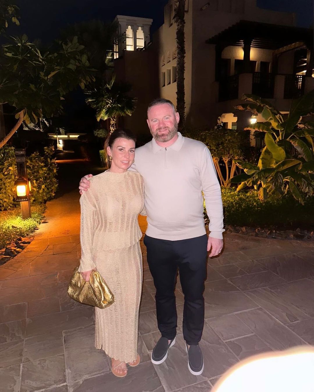 Wayne Rooney and wife Coolen Rooney during a holiday  in Dubai