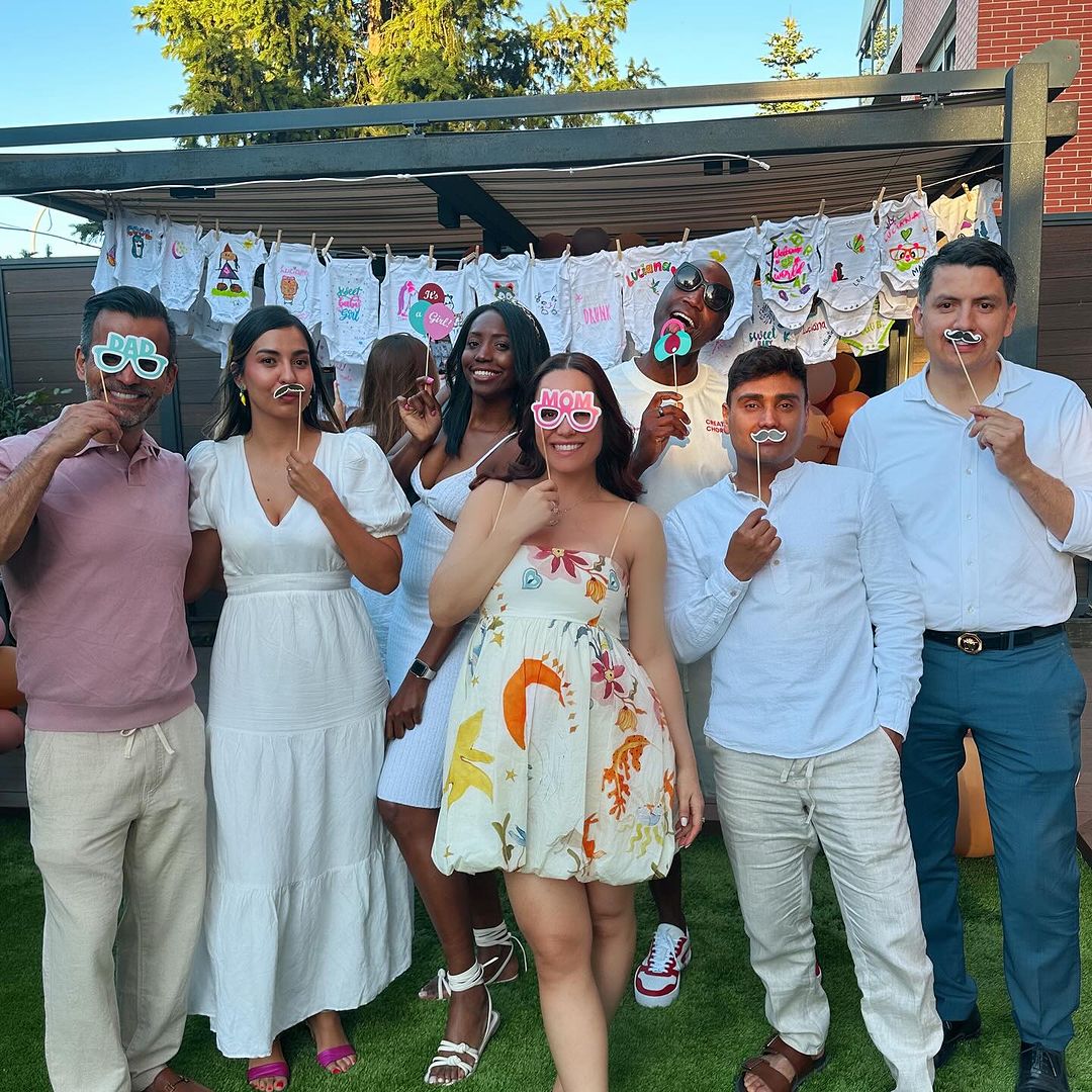 Ana Lucia, her husband Jorge Cardenas with family and friends 