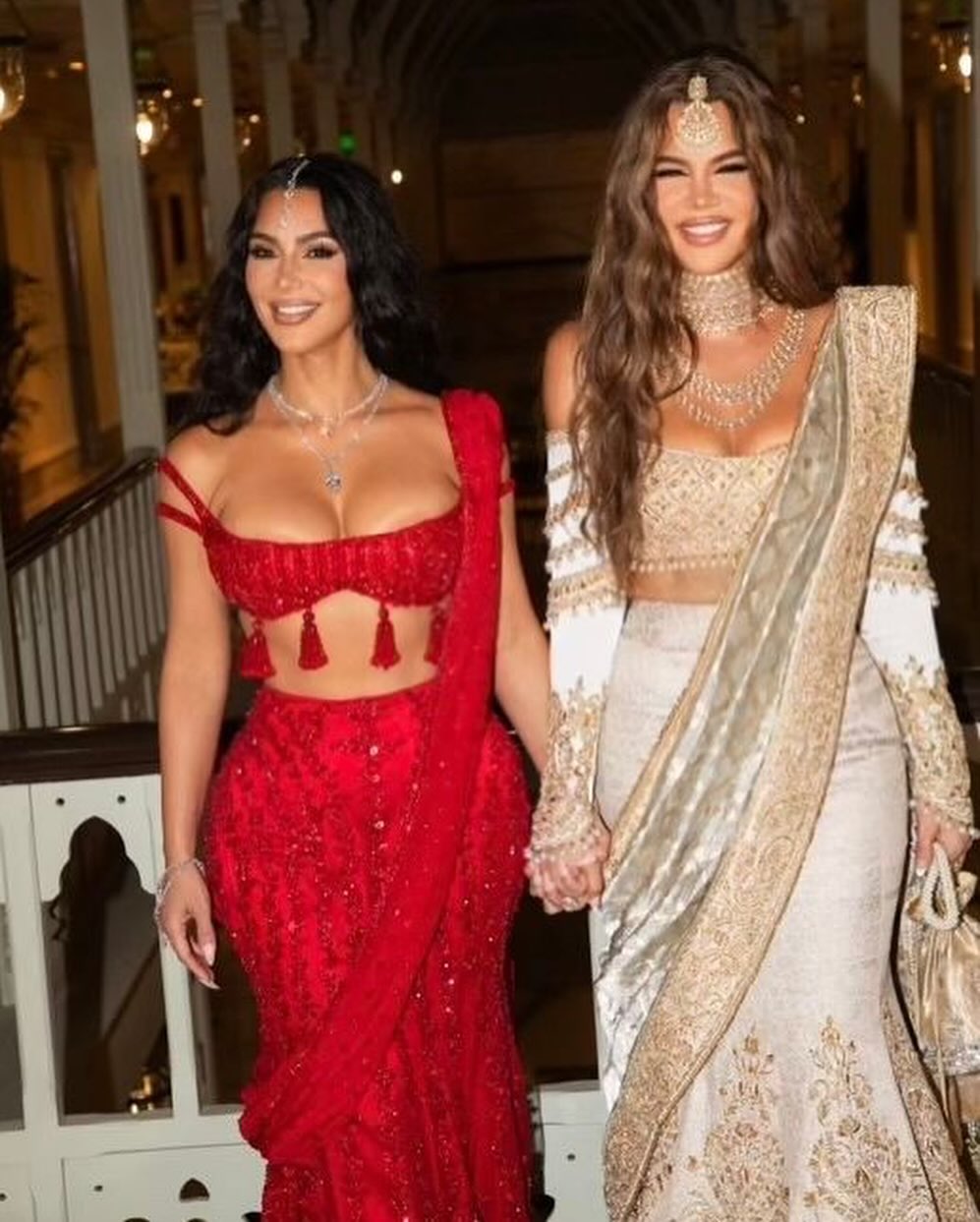 Khloe and Kim  Kardashian at Indian Billionaire Ambani's Lavish Wedding: