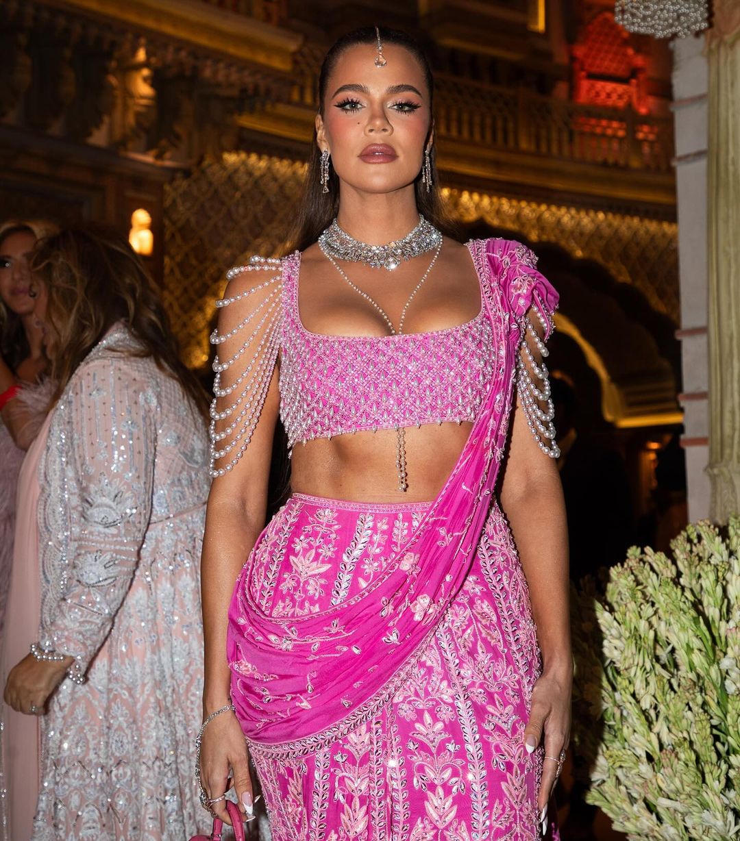 Khloe Kardashian Embraces Indian Culture in Stunning Pink Ensemble at Ambani Wedding in Mumbai