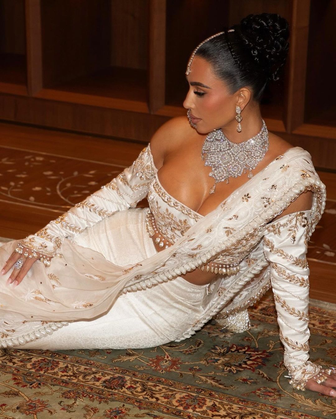 Kim Kardashian's Glamorous Diamonds and Pearls Look at the Ambani Wedding