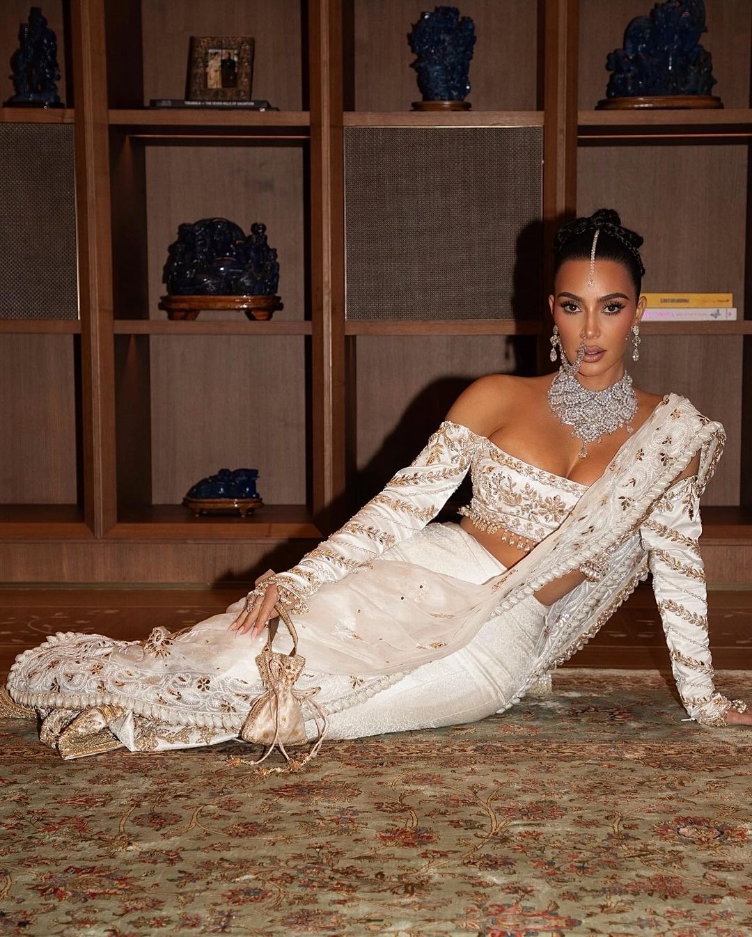 Kim Kardashian's Glamorous Diamonds and Pearls Look at the Ambani Wedding