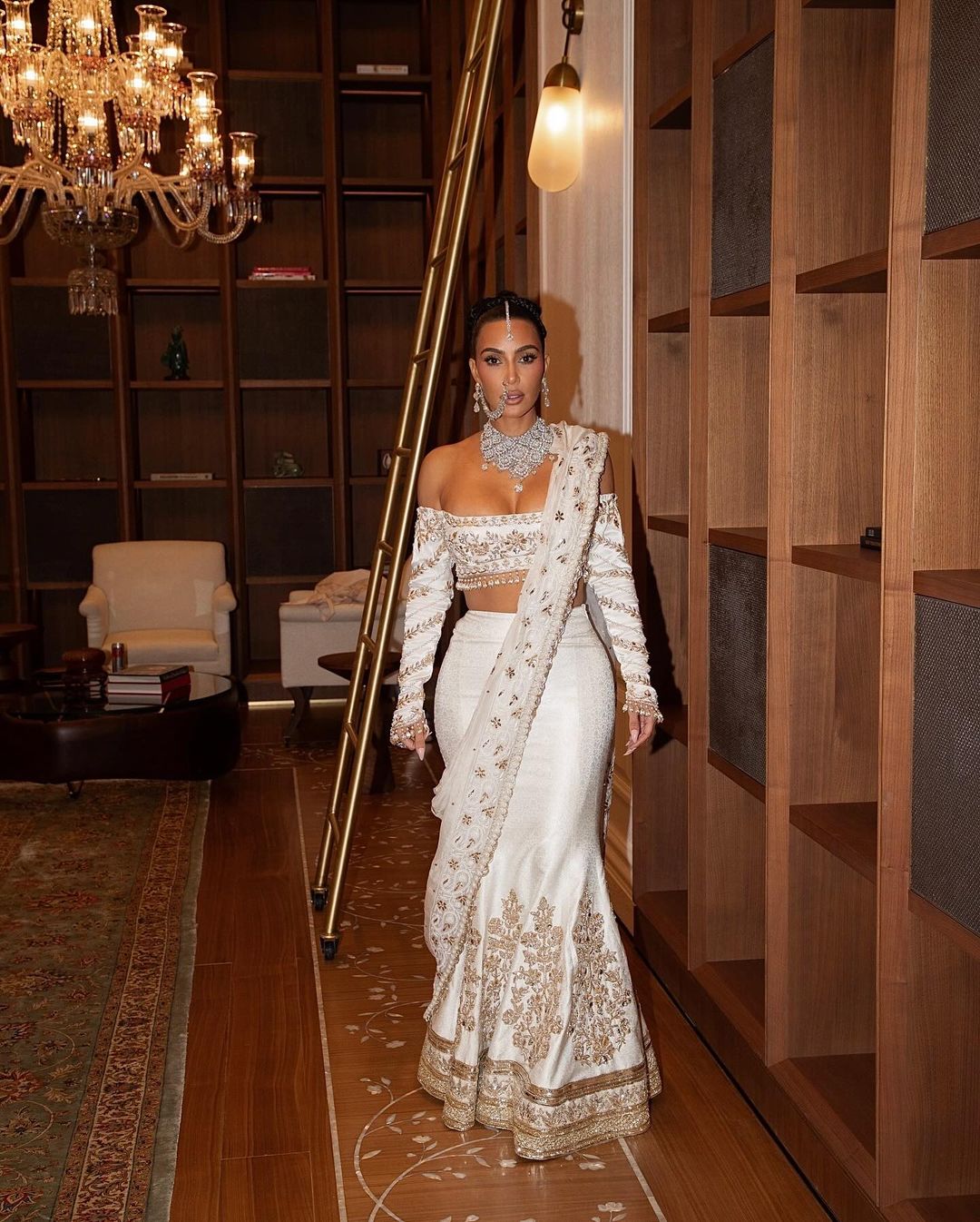 Kim Kardashian's Glamorous Diamonds and Pearls Look at the Ambani Wedding