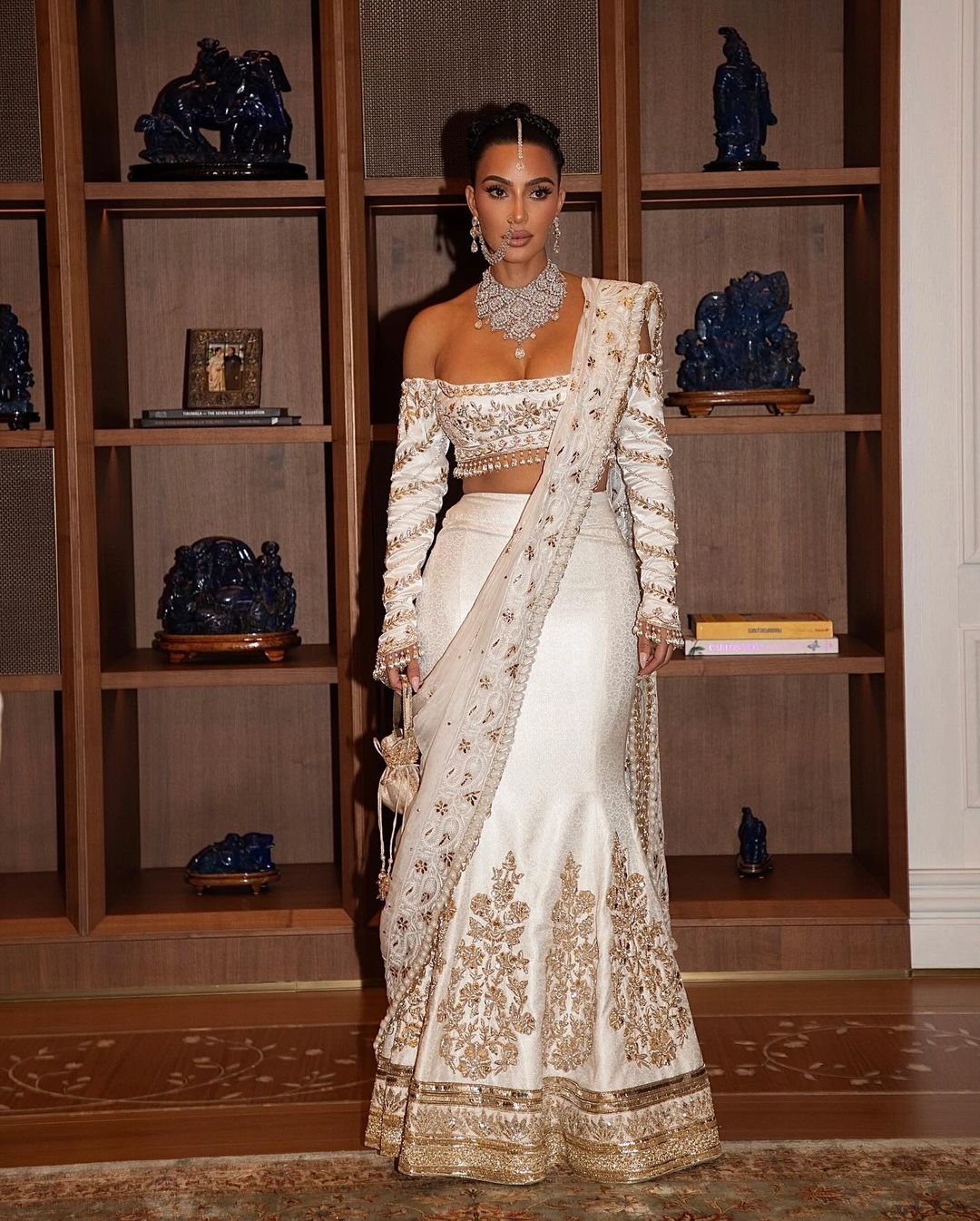 Kim Kardashian's Glamorous Diamonds and Pearls Look at the Ambani Wedding