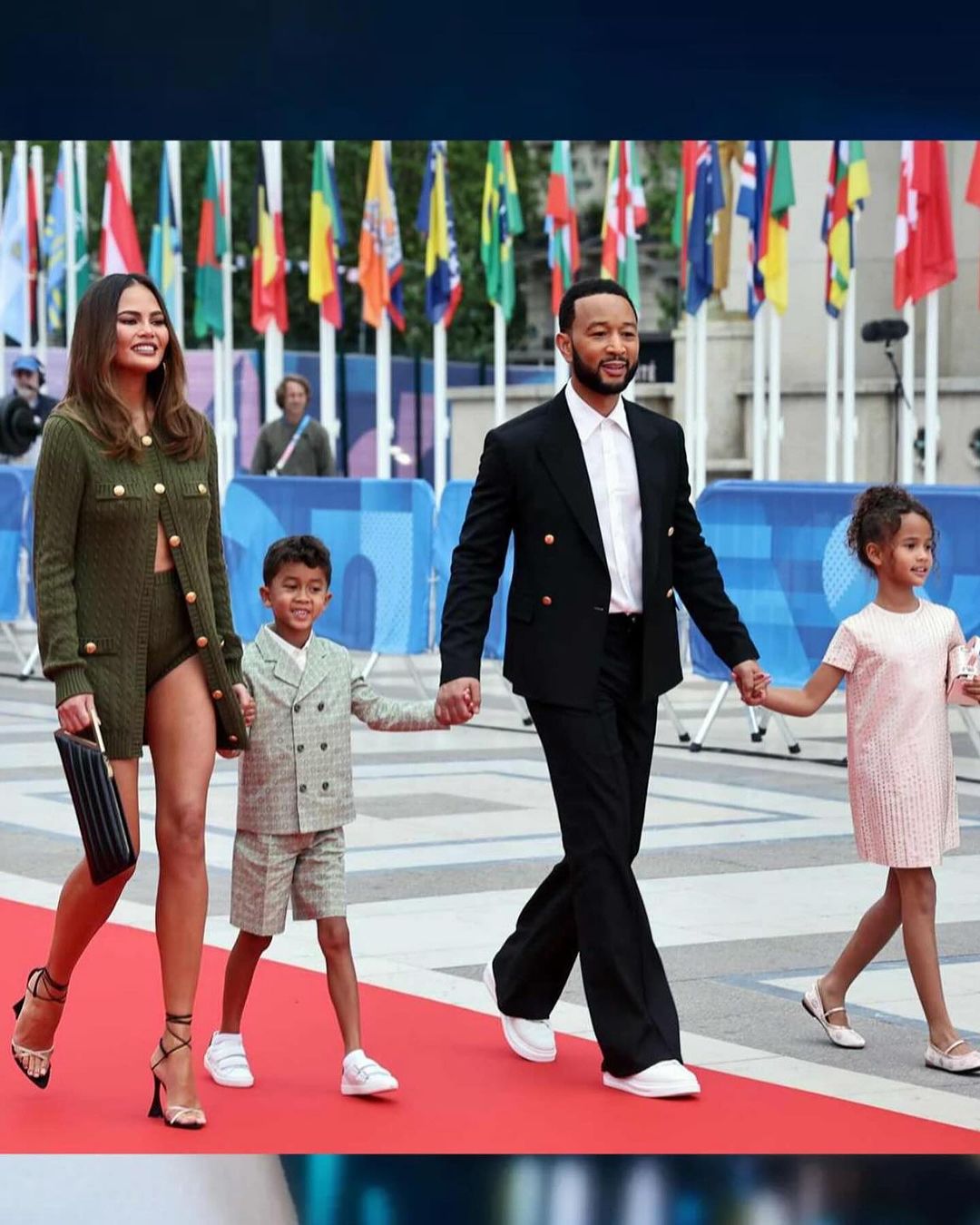 John Legend, his wife Chrissy and children at Olympic 