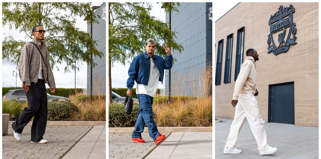 Liverpool FC players are spotted making fashion statements as they check in at the AXA Training Centre.