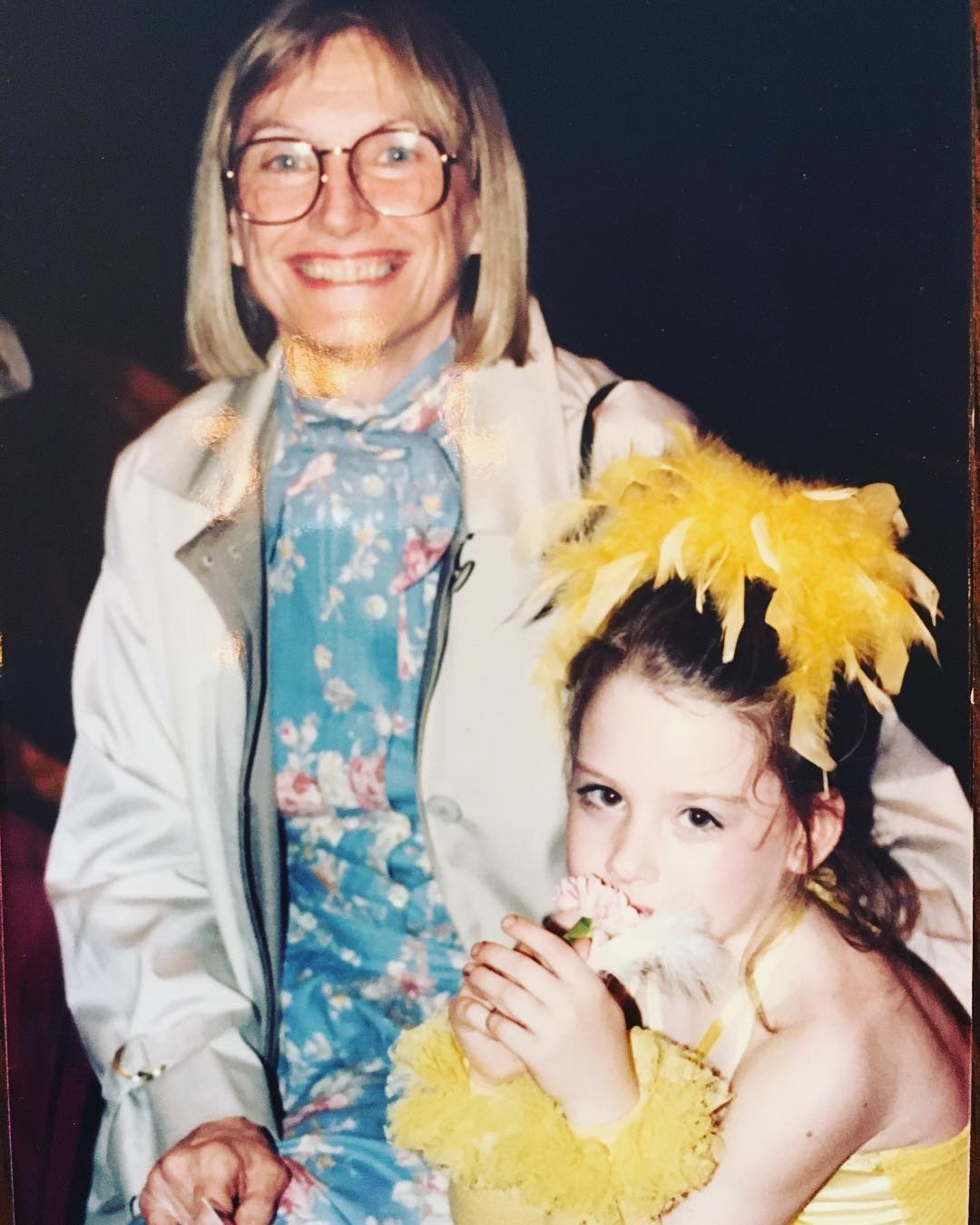 Young Alexandra Breckenridge  with her grandmother at first ballet recital.