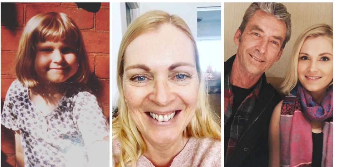 On the left is baby Eliza Taylor, middle her mother and on the right, her and father 