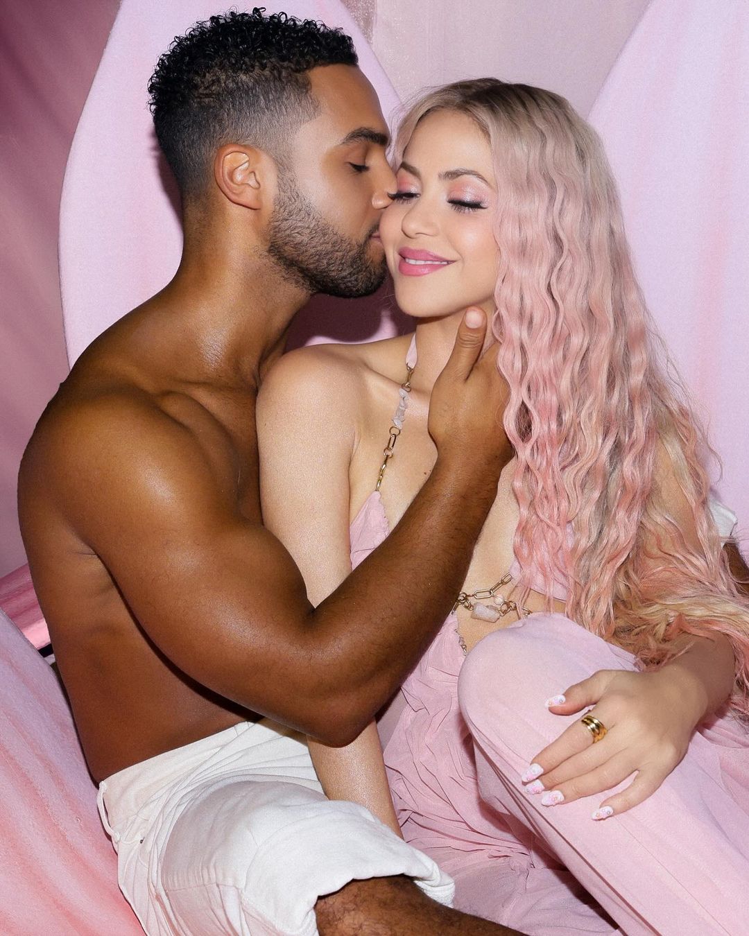 Lucien Laviscount and Shakira in Punteria photoshoot