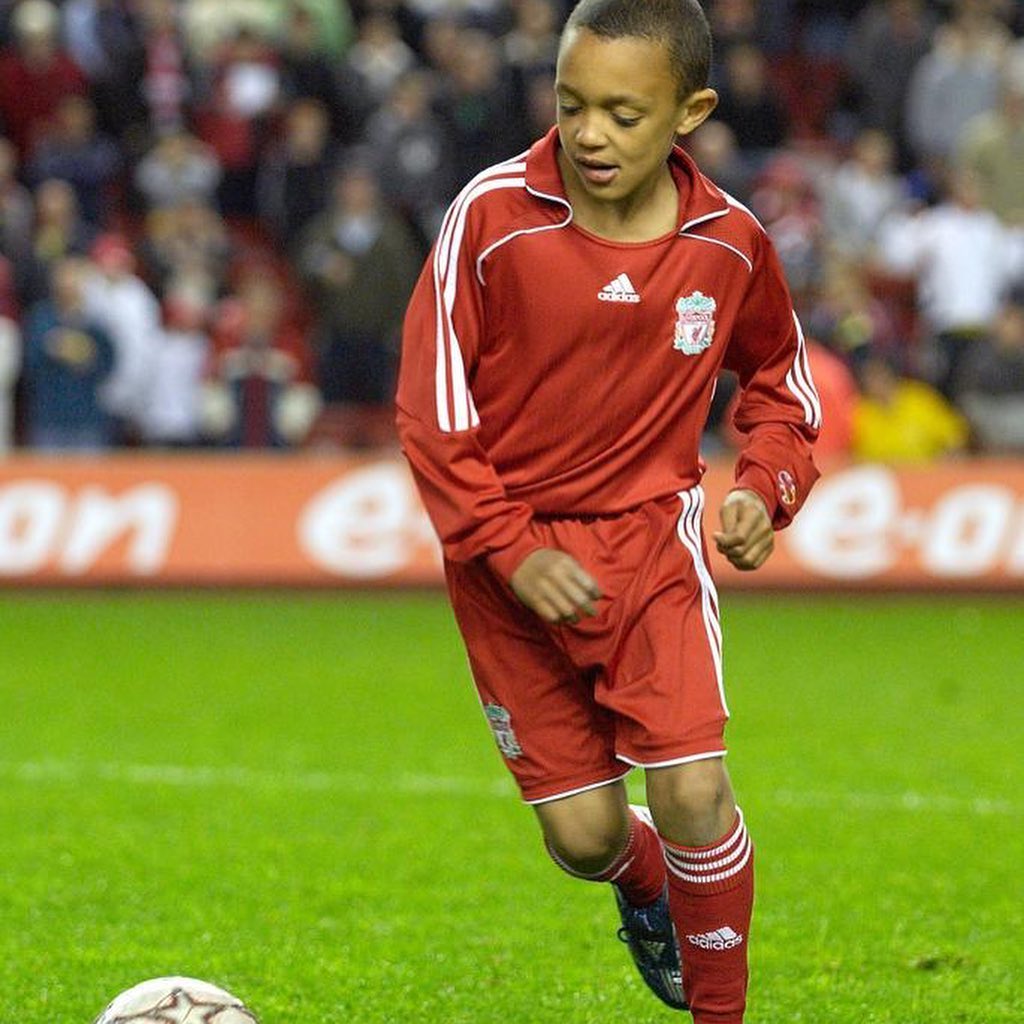 Young Trent John Alexander Arnold  playing football at Liverpool academy 