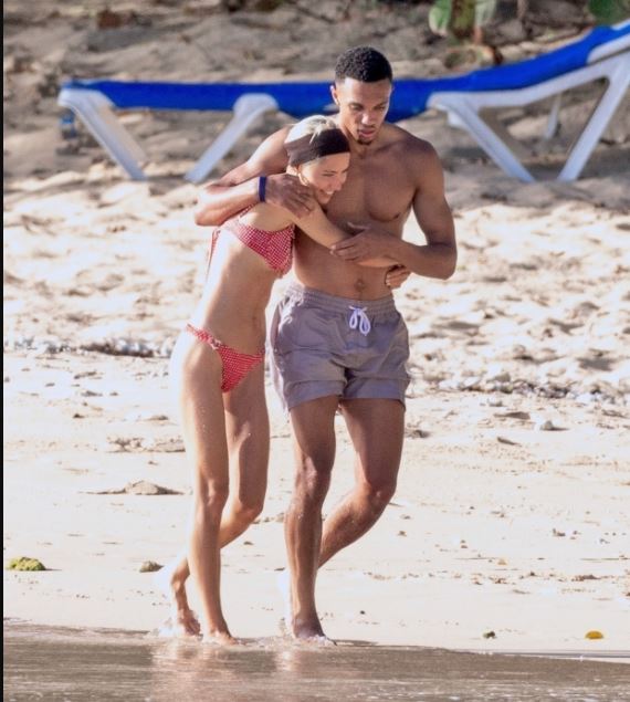 Trent Arnold with Iris Law at the beach 