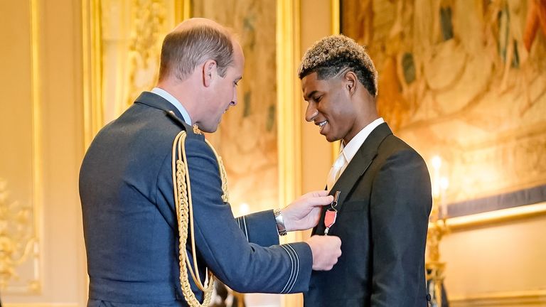 Marcus Rashford: Man Utd forward awarded MBE for campaign to end child food poverty in 2021