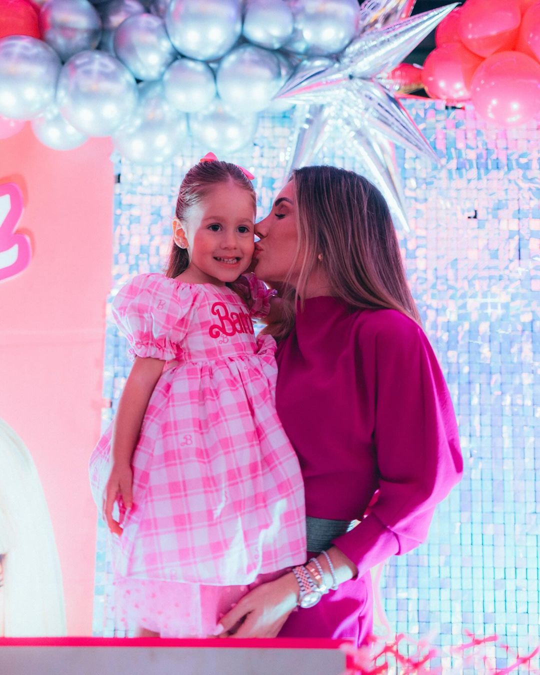 Firmino's wife Lari Firmino with her daughter Liz on her birthday 