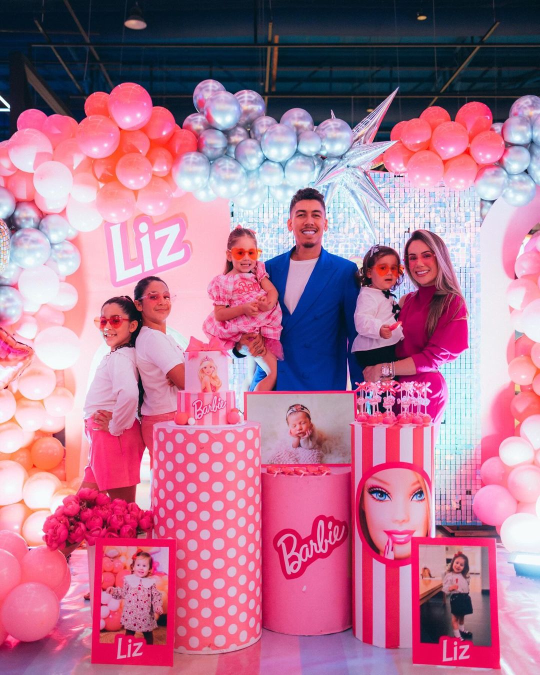 Firmino, his wife and their children on Liz's birthday 