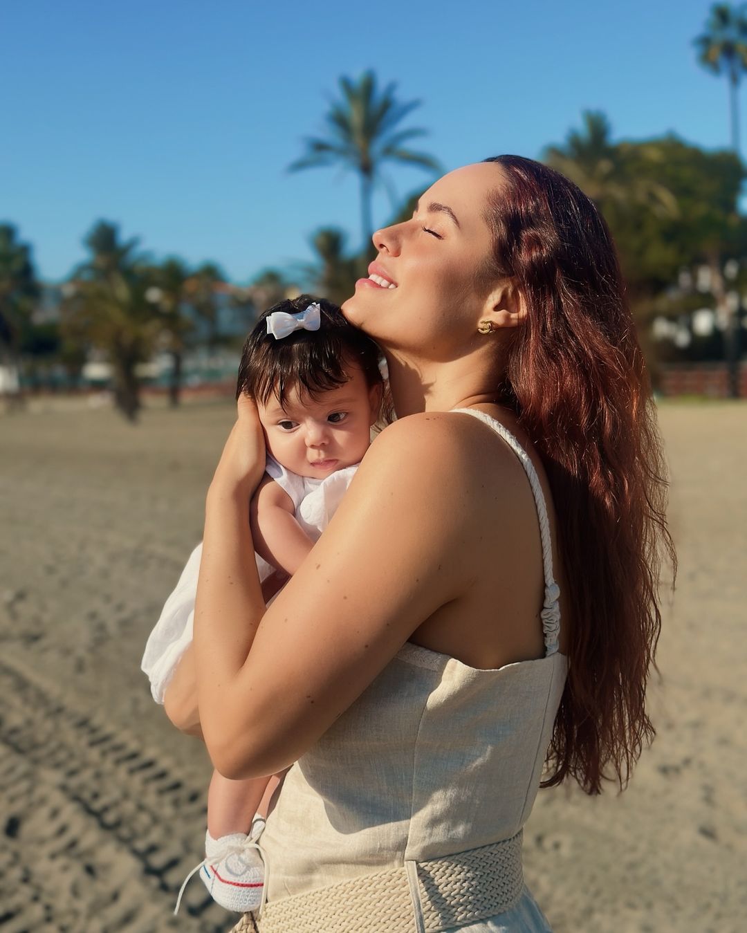 Ana Luciia Dominguez, her daughter at the beach