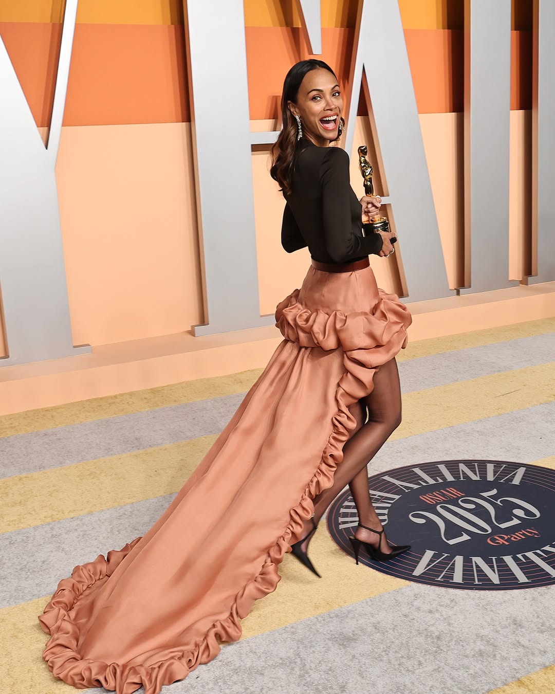 Zoe Saldana at the 2025 Vanity Fair Oscar Party