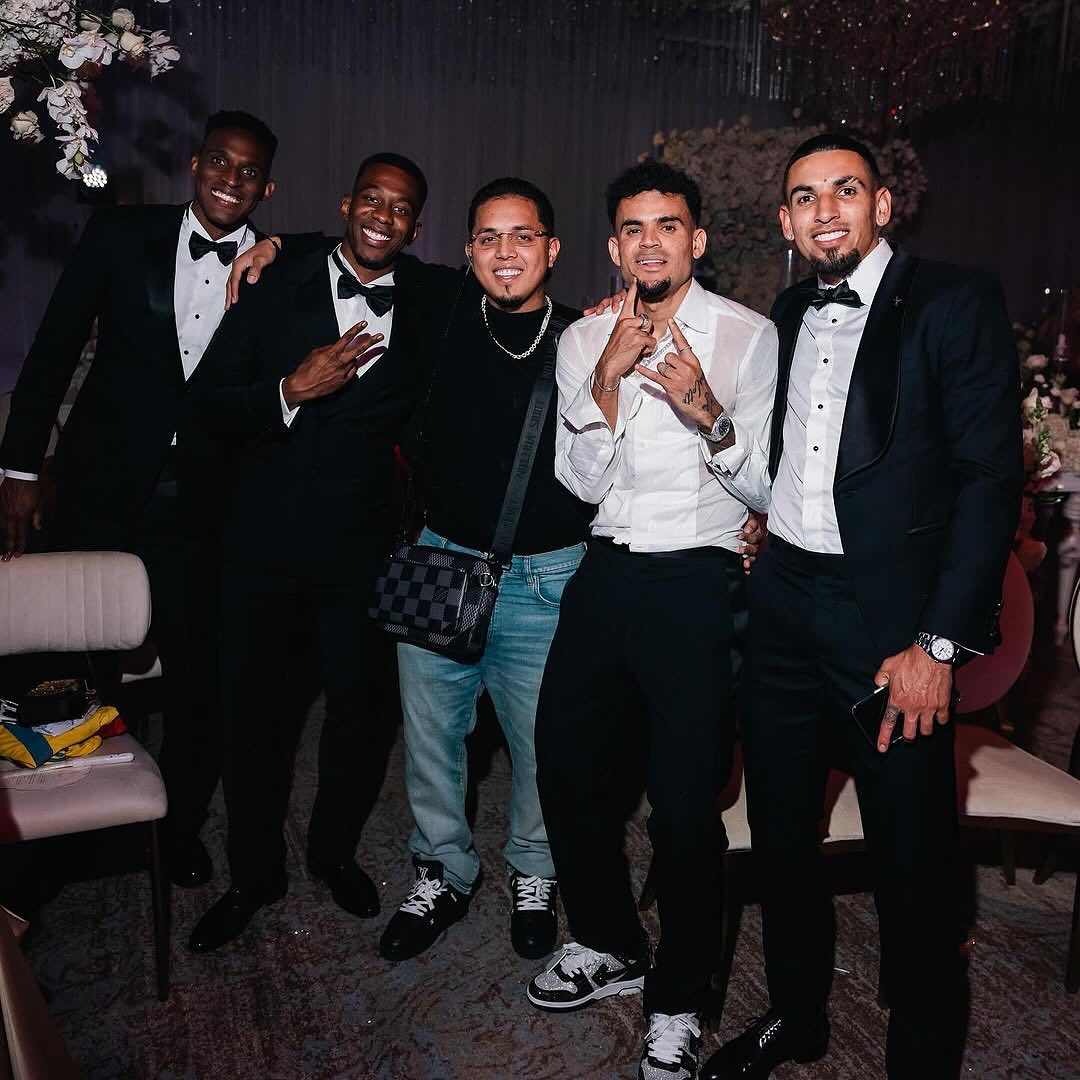 Diaz and friends on his wedding day